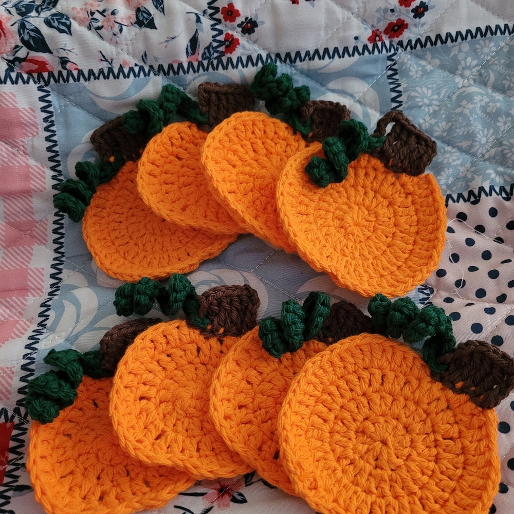 Pumpkin Crochet Coaster